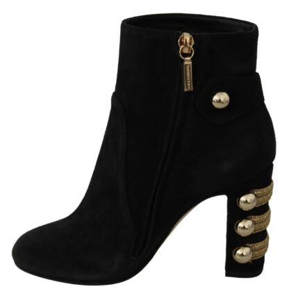 Dolce & Gabbana - Elegant Black Suede Short Boots