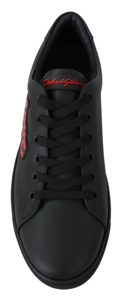 Dolce & Gabbana - Elegant Leather Sneakers with Red Accents