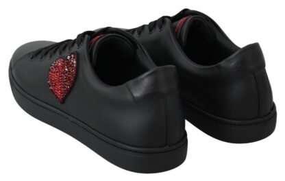 Dolce & Gabbana - Elegant Leather Sneakers with Red Accents