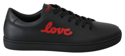 Dolce & Gabbana - Elegant Leather Sneakers with Red Accents