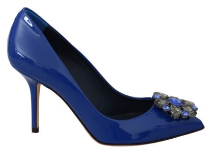 Dolce & Gabbana - Electric Blue Patent Leather Pumps with Crystals