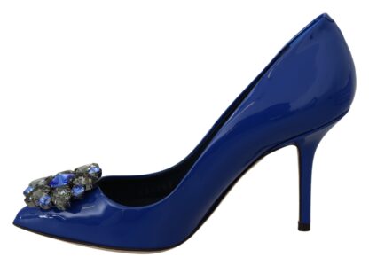 Dolce & Gabbana - Electric Blue Patent Leather Pumps with Crystals