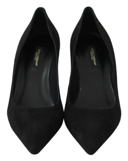 Dolce & Gabbana - Elegant Black Suede Heels Pumps