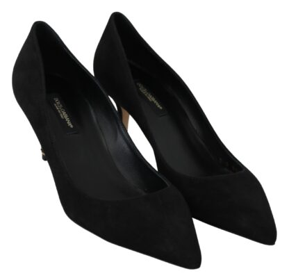 Dolce & Gabbana - Elegant Black Suede Heels Pumps