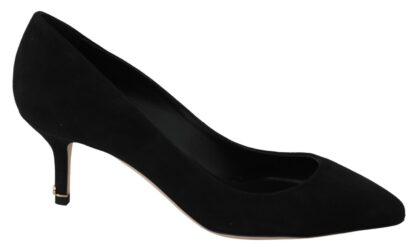 Dolce & Gabbana - Elegant Black Suede Heels Pumps