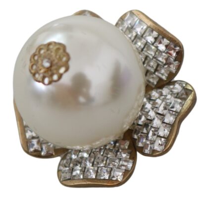 Dolce & Gabbana - Floral Crystal-Pearl Clip-On Earrings