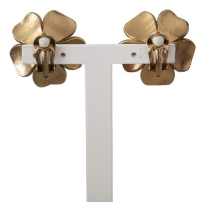 Dolce & Gabbana - Floral Crystal-Pearl Clip-On Earrings