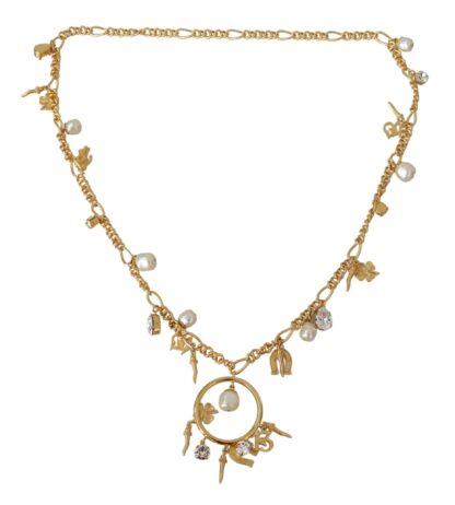 Dolce & Gabbana - Gold-Tone Crystal Charm Necklace