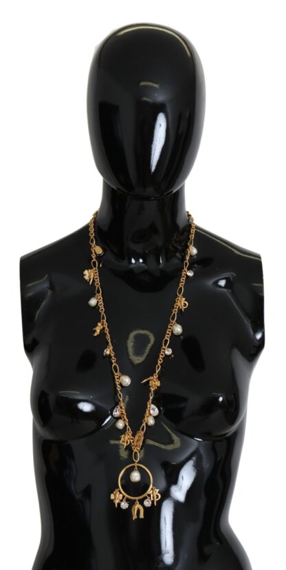 Dolce & Gabbana - Gold-Tone Crystal Charm Necklace