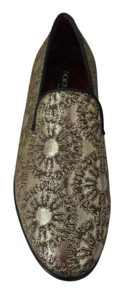 Dolce & Gabbana - Gold Bordeaux Loafers Slides Dress Shoes