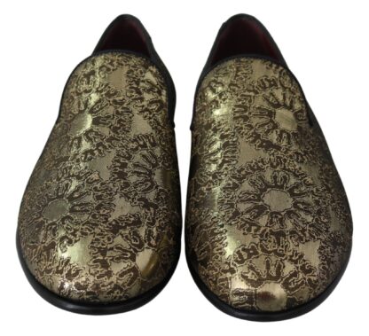 Dolce & Gabbana - Gold Bordeaux Loafers Slides Dress Shoes