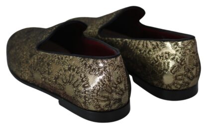 Dolce & Gabbana - Gold Bordeaux Loafers Slides Dress Shoes