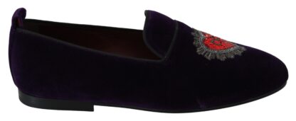 Dolce & Gabbana - Enchanted Heart Embroidered Velvet Loafers