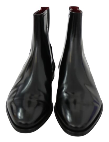 Dolce & Gabbana - Elegant Black Leather Chelsea Boots