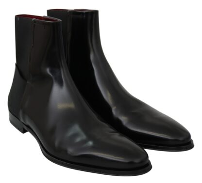 Dolce & Gabbana - Elegant Black Leather Chelsea Boots