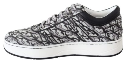 Jimmy Choo - Glittering Slip-On Sneakers - Silver and Black