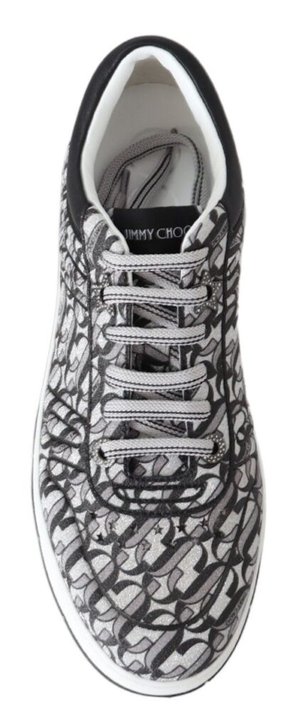 Jimmy Choo - Glittering Slip-On Sneakers - Silver and Black