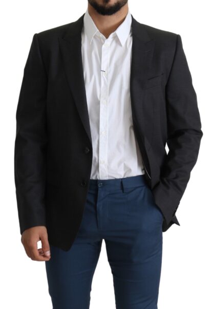 Dolce & Gabbana - Elegant Gray Wool Silk Blend Slim Fit Blazer