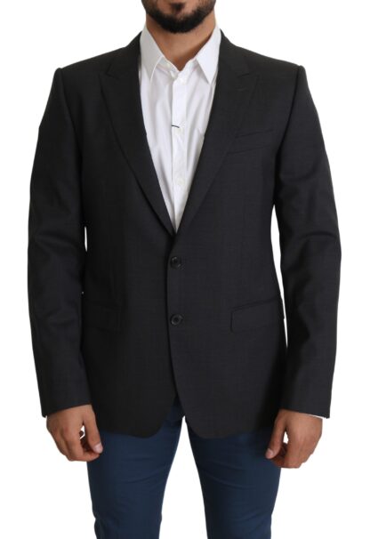 Dolce & Gabbana - Elegant Gray Wool Silk Blend Slim Fit Blazer