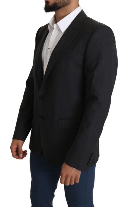 Dolce & Gabbana - Elegant Gray Wool Silk Blend Slim Fit Blazer