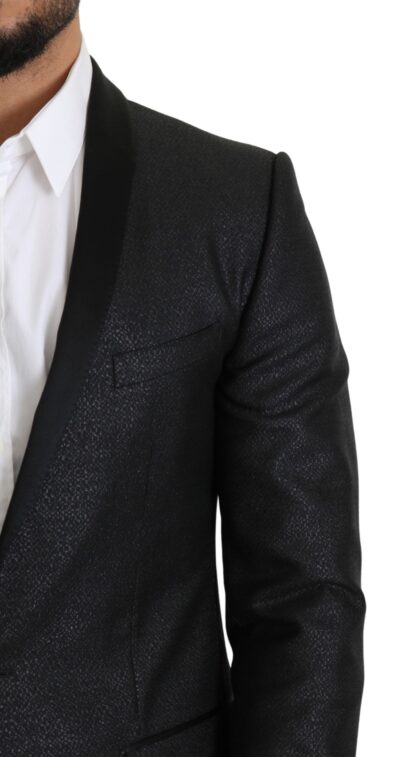 Dolce & Gabbana - Elegant Black Jacquard Slim Fit Blazer