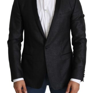 Dolce & Gabbana - Elegant Black Virgin Wool Silk Blend Blazer