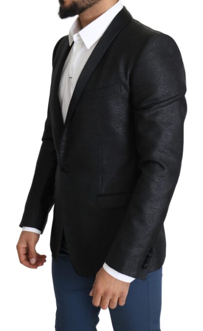 Dolce & Gabbana - Elegant Black Jacquard Slim Fit Blazer