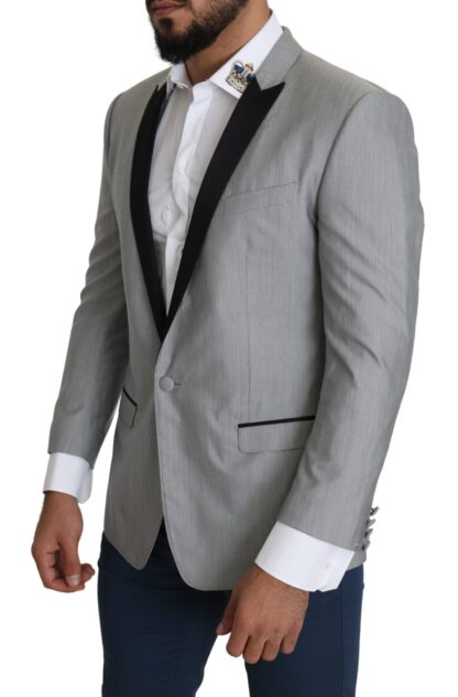 Dolce & Gabbana - Elegant Silk Blend Light Gray Blazer