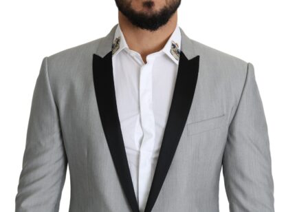 Dolce & Gabbana - Elegant Silk Blend Light Gray Blazer