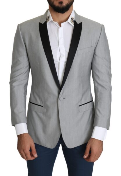 Dolce & Gabbana - Elegant Silk Blend Light Gray Blazer