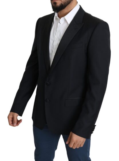 Dolce & Gabbana - Elegant Black Virgin Wool Silk Blend Blazer