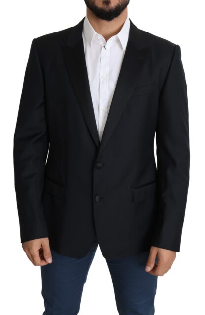 Dolce & Gabbana - Elegant Black Virgin Wool Silk Blend Blazer