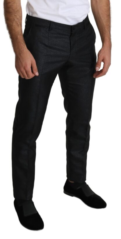 Dolce & Gabbana - Elegant Metallic Black Dress Pants