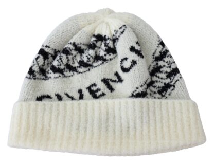 Givenchy - Chic Off-White Wool Beanie with Logo Motive