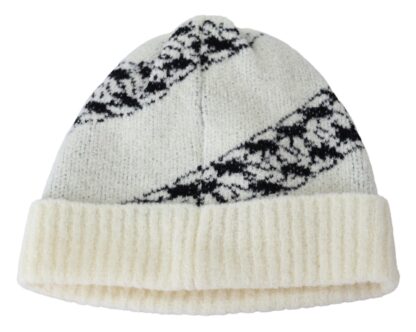 Givenchy - Chic Off-White Wool Beanie with Logo Motive