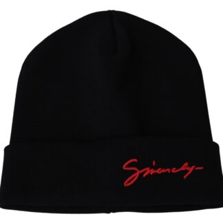 Givenchy Chic Unisex Cobalt Wool Beanie with Logo Detail