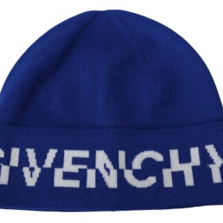 Givenchy - Elegant Unisex Beanie in Blue Cotton Cashmere Blend