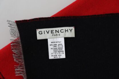 Givenchy - Elegant Red Wool Blend Unisex Scarf