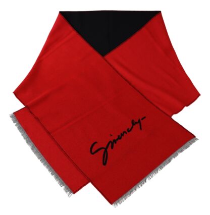 Givenchy - Elegant Red Wool Blend Unisex Scarf