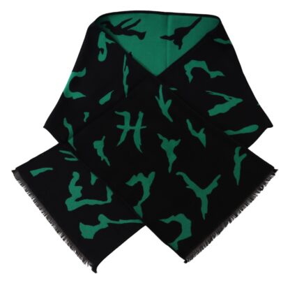 Givenchy - Elegant Wool Silk Black Unisex Scarf