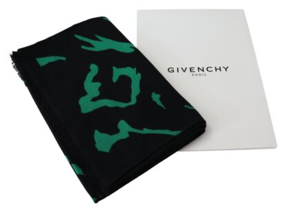 Givenchy - Elegant Wool Silk Black Unisex Scarf