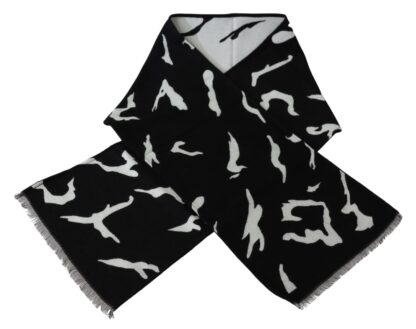 Givenchy - Elegant Unisex Wool-Silk Scarf in Black & White