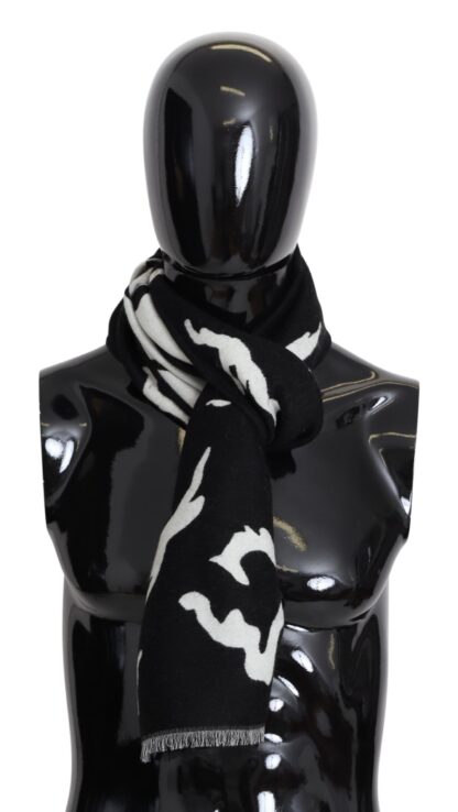 Givenchy - Elegant Unisex Wool-Silk Scarf in Black & White