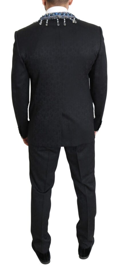 Dolce & Gabbana - Elegant Black Brocade Two-Piece Wool Suit