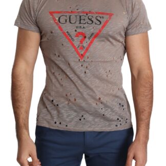 Guess - Chic Brown Cotton Stretch Tee