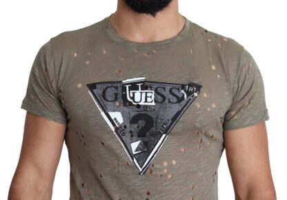 Guess - Chic Brown Cotton Stretch T-Shirt