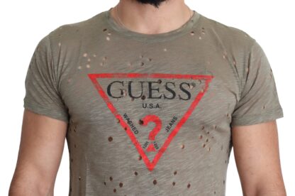 Guess - Chic Brown Cotton Stretch Tee