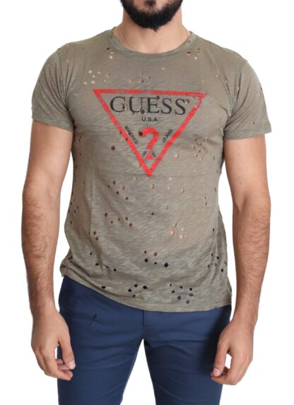 Guess - Chic Brown Cotton Stretch Tee