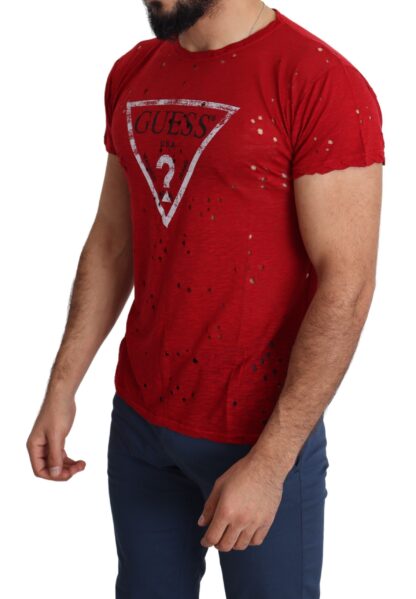 Guess - Radiant Red Cotton Stretch T-Shirt