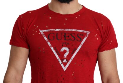 Guess - Radiant Red Cotton Stretch T-Shirt